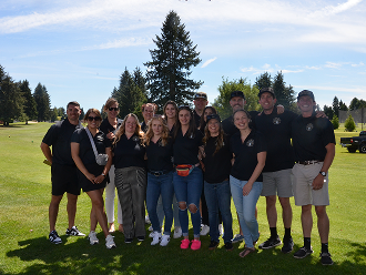 Group photo on golf course